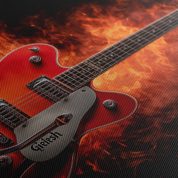 Slika električna gitara u plamenu