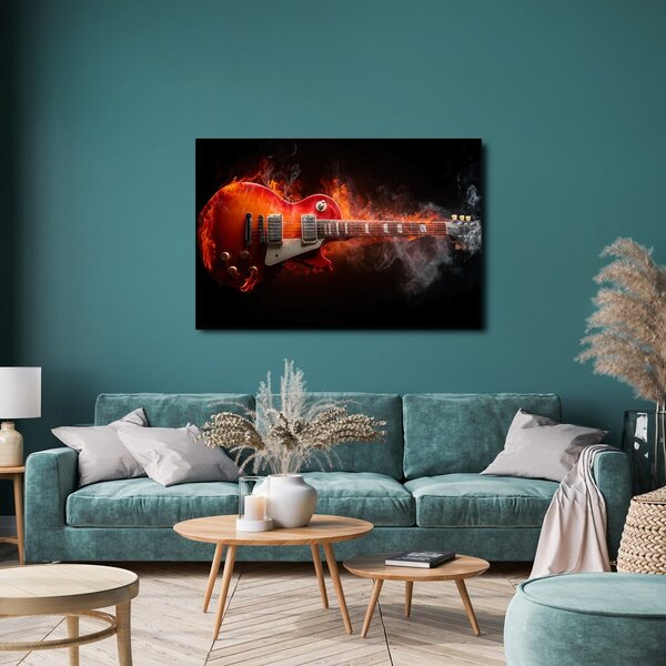 Slika električna gitara u plamenu