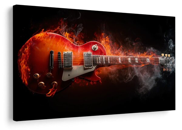 Slika električna gitara u plamenu
