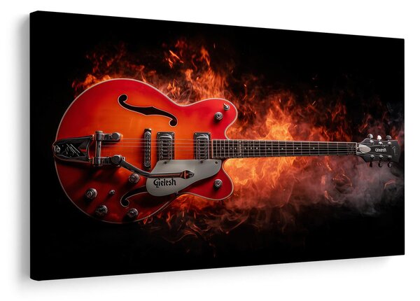 Slika električna gitara u plamenu