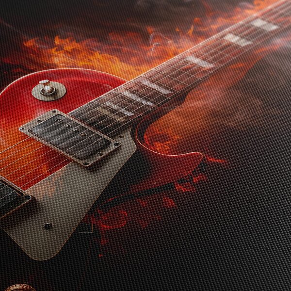 Slika električna gitara u plamenu