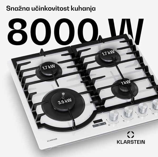 Klarstein Ignito plinsko kuhalo, 8 kW, odvod od lijevanog željeza, tajmer, regulacija temperature