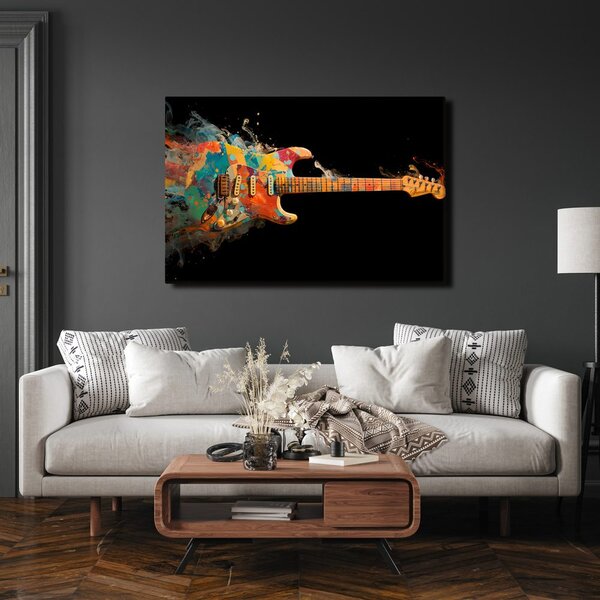 Slika gitara u vrtlogu boja