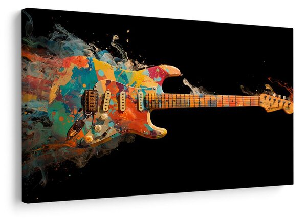 Slika gitara u vrtlogu boja
