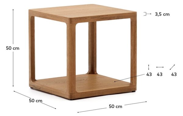 Pomoćni stol u dekoru hrasta 50x50 cm Maymai – Kave Home
