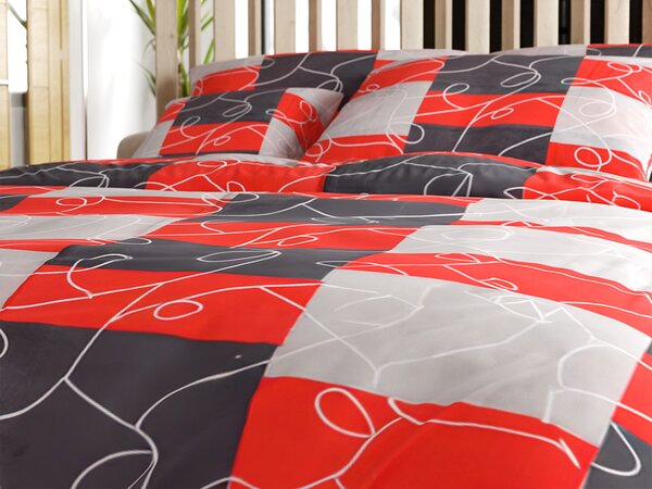 Pamučna posteljina SQUARES BLEND crvena Dimenzije posteljine: 70 x 90 cm | 140 x 200 cm