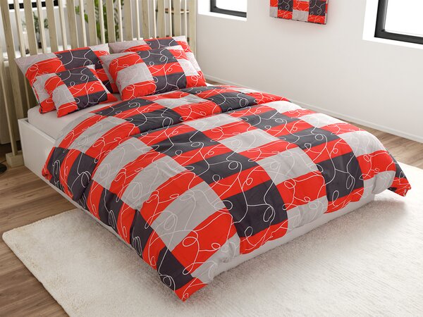 Pamučna posteljina SQUARES BLEND crvena Dimenzije posteljine: 70 x 90 cm | 140 x 200 cm