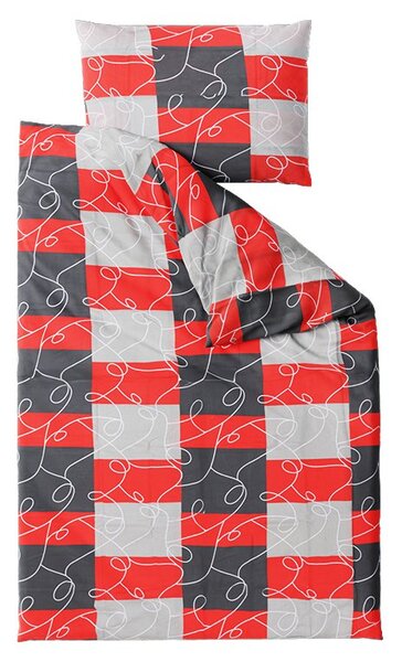 Pamučna posteljina SQUARES BLEND crvena Dimenzije posteljine: 70 x 90 cm | 140 x 200 cm