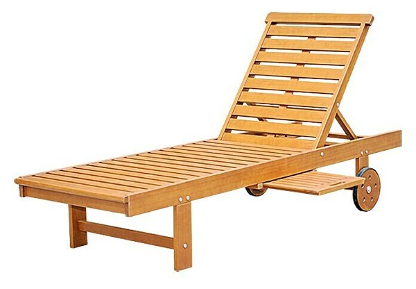 Sunfun Diana Ležaljka za plažu (D x Š x V: 190 x 65 x 33 cm, Prirodno smeđe boje, Drvo, Mogućnost valjanja)