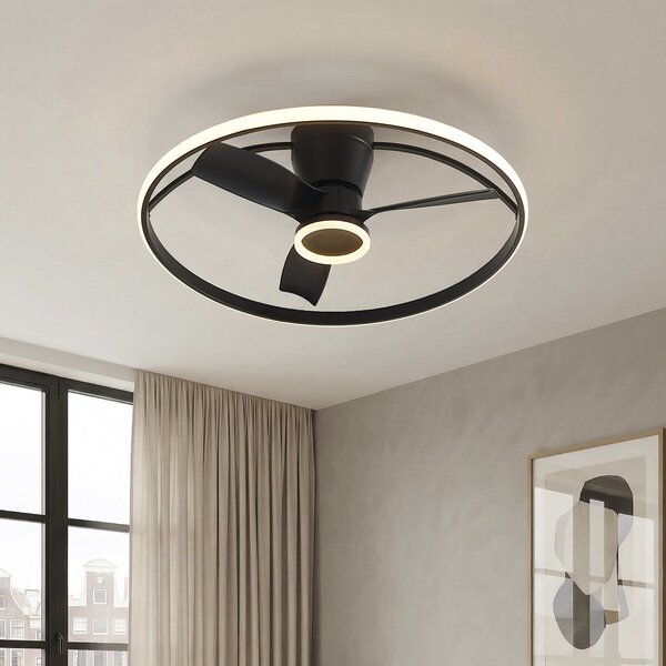 Stropni ventilator crni uklj. LED s daljinskim upravljačem - Steer
