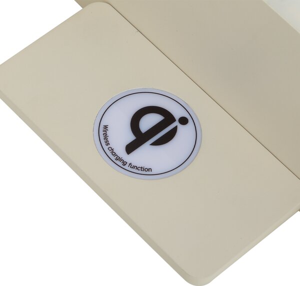 Set od 2 bež zidne svjetiljke uklj. LED s USB-om i indukcijskim punjačem - Riza