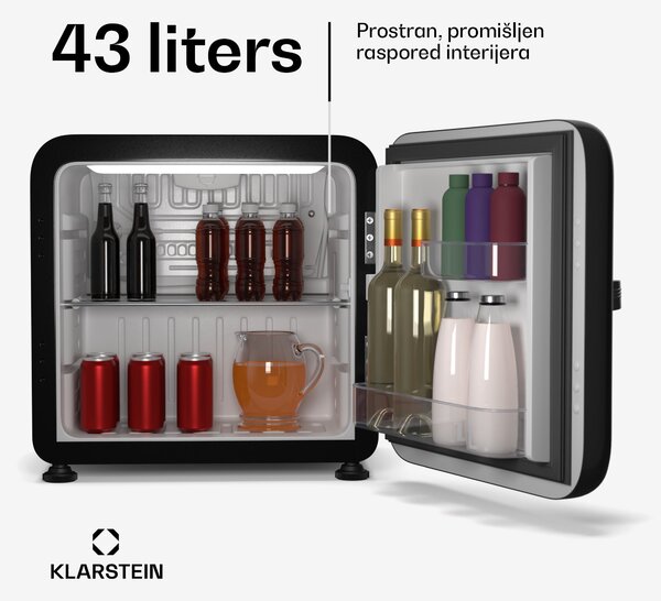 Klarstein Mini hladnjak Audrey Evo, 43 l, retro dizajn, tiho, kompaktan, 3 boje