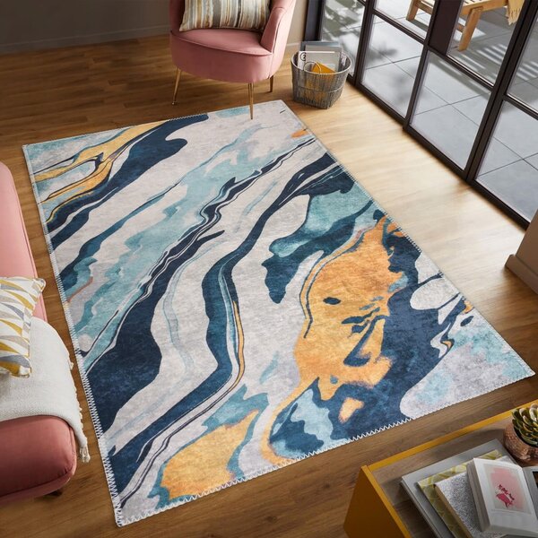 Žuti /plavi periv tepih 60x100 cm Colors of Joy – Vitaus