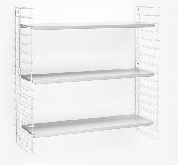 Bijela polica na tri razine Metaltex Libro, dužina 70 cm