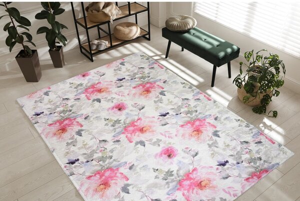Ružičasti/boje slonovače periv tepih 80x150 cm Pink Garden – Vitaus
