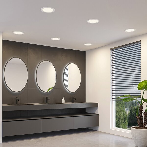 PRIOS Prios LED ugradna svjetiljka Cadance, bijela, 22 cm, set od 3 komada, CCT, prigušiva, Bijela, kupaonica, Aluminij, Okrugla ugradna svjetla