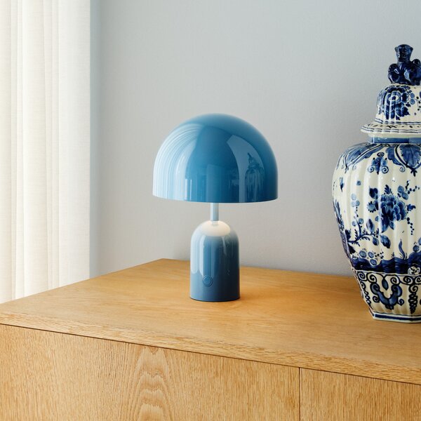 Tom Dixon BELL PRIJENOSNA punjiva stolna lampa, svijetloplava 28 cm IP44, prigušiva, Plava, Dnevni boravak/blagovaonica, Plastika