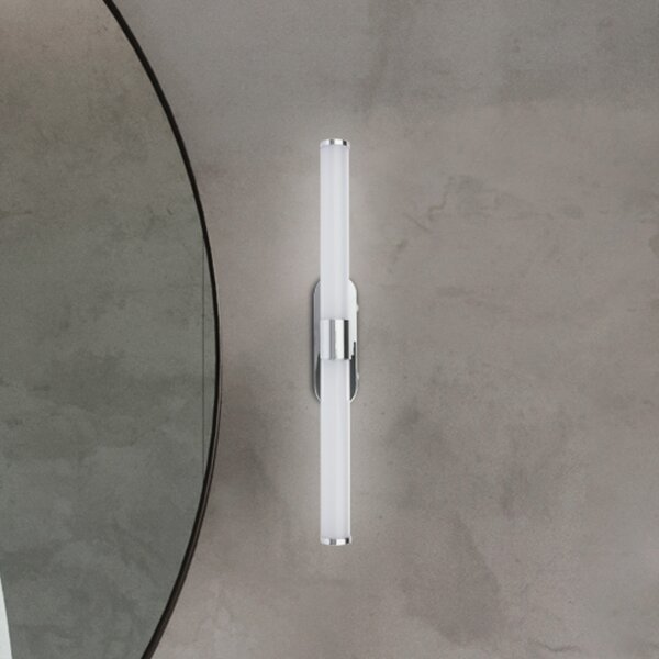 Briloner LED zidna svjetiljka Runt, krom, 4000 K, IP44, duljina 40 cm, Metalik, kupaonica, Plastika