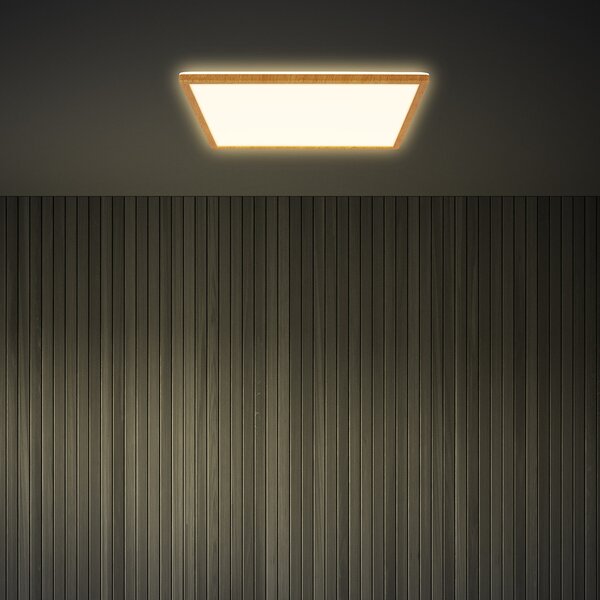 Briloner LED stropna svjetiljka Tava Wood, 42 x cm, plastika, 3000 K, Drvo, Dnevni boravak/blagovaonica, Plastika