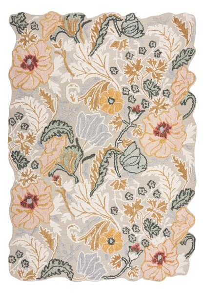 Svijetlo ružičasti ručno rađen vunen tepih 120x170 cm Daphne Shaped Floral – Flair Rugs