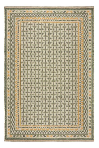 Zeleni tepih od mješavine jute 200x290 cm Mara Jute Border – Flair Rugs