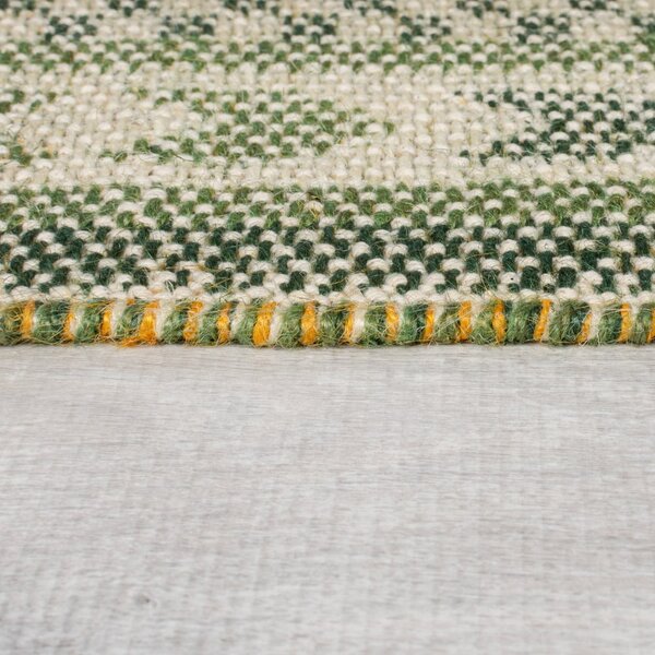 Zeleni tepih od mješavine jute 200x290 cm Mara Jute Border – Flair Rugs