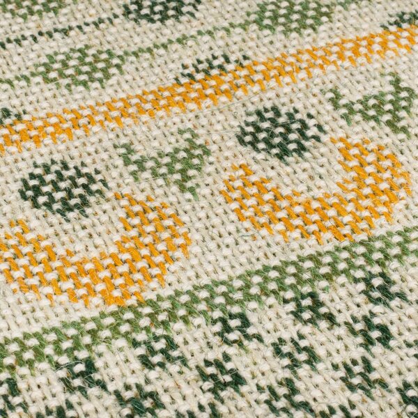 Zeleni tepih od mješavine jute 200x290 cm Mara Jute Border – Flair Rugs