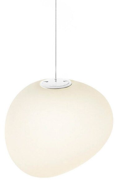 Foscarini Gregg MIDI viseća lampa, od stakla, bijela, prigušiva, Bijela, Dnevni boravak/blagovaonica, Staklo, Metak