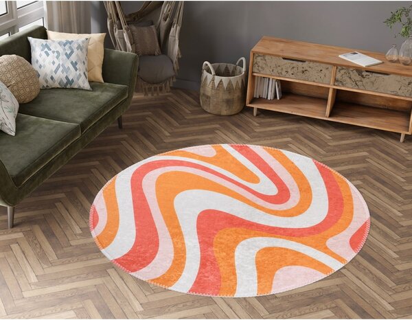 Narančasti periv okrugao tepih ø 100 cm Colors of Joy – Vitaus