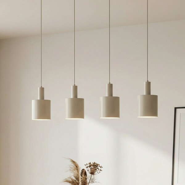 Lindby viseća lampa Ovelia, bež, 4 žarulje, metal, E27, prigušiva, Bež, Kuhinja, Metal