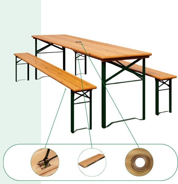 Pivski set KLASIK, 170 cm, prirodna smeđa Casaria