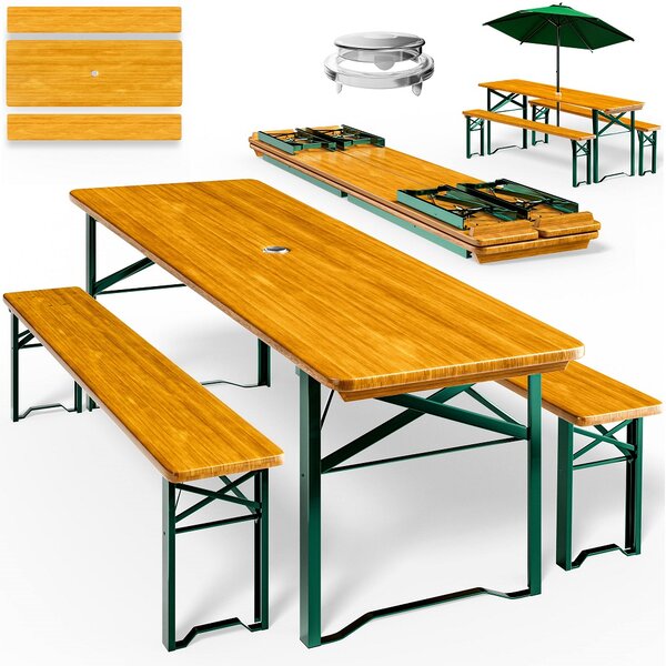 Pivski set KLASIK, 170 cm, prirodna smeđa Casaria