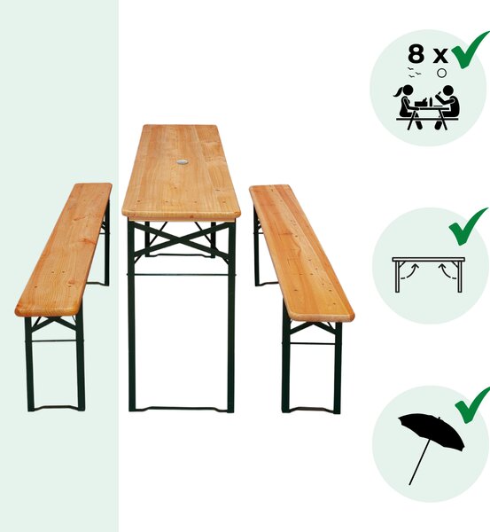 Pivski set KLASIK, 170 cm, prirodna smeđa Casaria