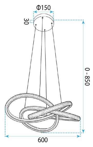 VISEĆA STROPNA LAMPA G153-CP GOLD