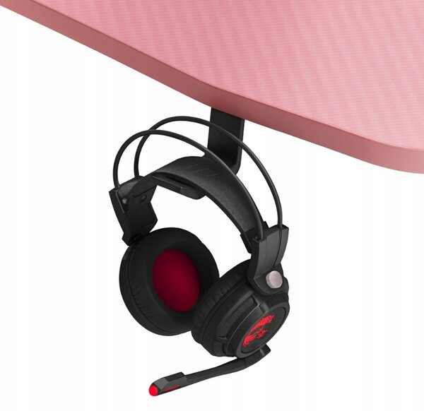 Ružičasti gaming PC stol s RGB LED rasvjetom Šírka: 120 cm