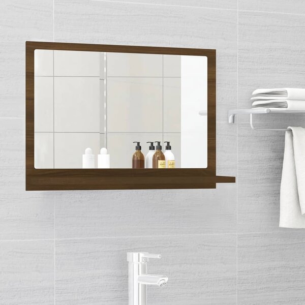 VidaXL Kupaonsko ogledalo boja smeđeg hrasta 60 x 10,5 x 37 cm drveno