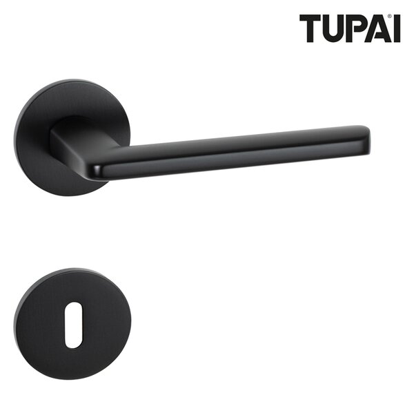 Kvaka Tupai Celio crna mat materijal: zamak · rozeta: ključ / cilindar / WC Ključ