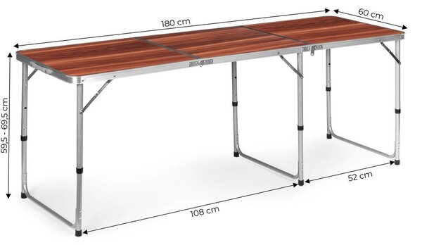 Sklopivi ugostiteljski stol 180 x 60 cm imitacija drveta 3-dijelni