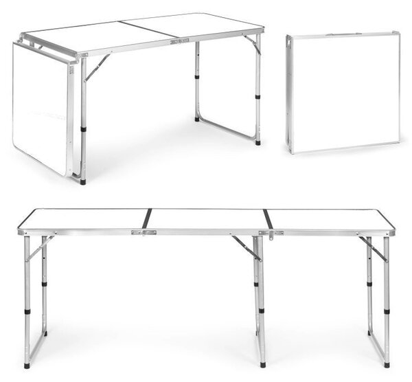 Sklopivi ugostiteljski stol 180 x 60 cm bijeli 3-dijelni