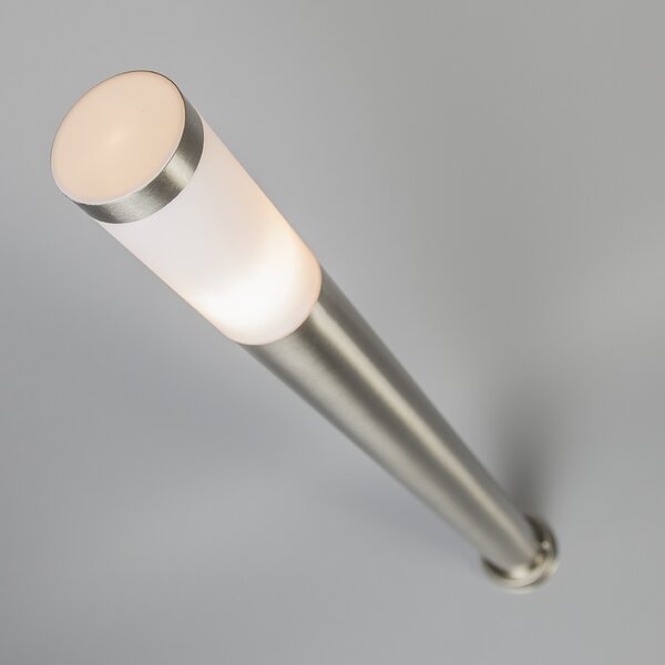 Vanjska lampa na stupu od čelika 110 cm IP44 - Rox s uzemljenjem i ulazom za kabel