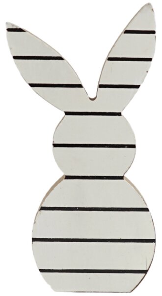 Uskršnji drveni zec WHITE BUNNY 14 cm bijeli