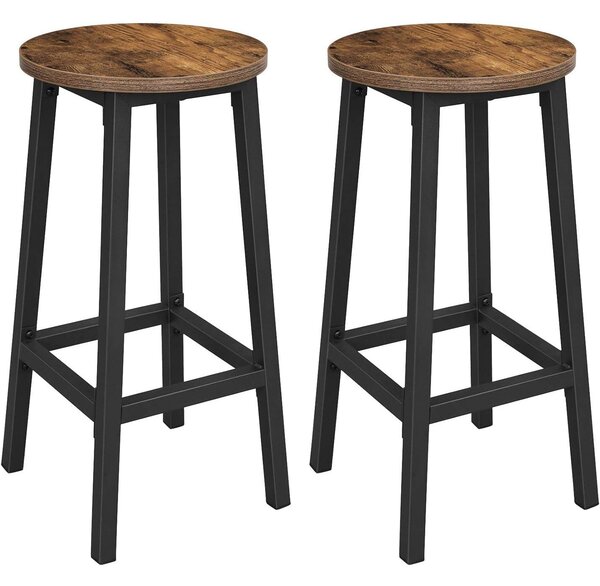 Set od 2 barske stolice, 65 cm visine, rustikalno smeđa i crna