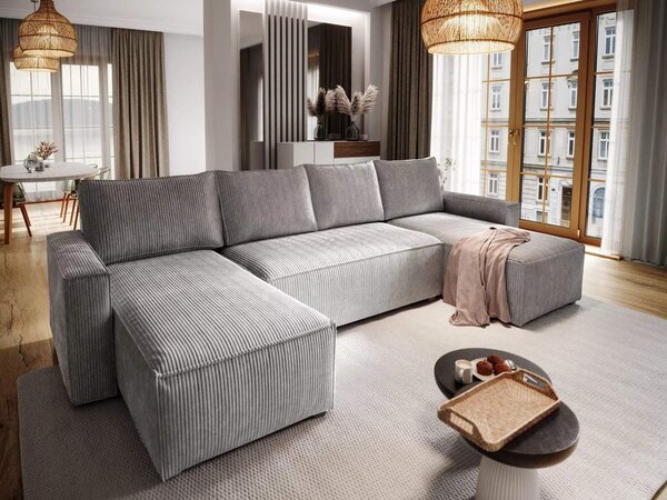 Kutna garnitura u obliku slova U SMART COSARO 295x140 cm, svjetlosiva