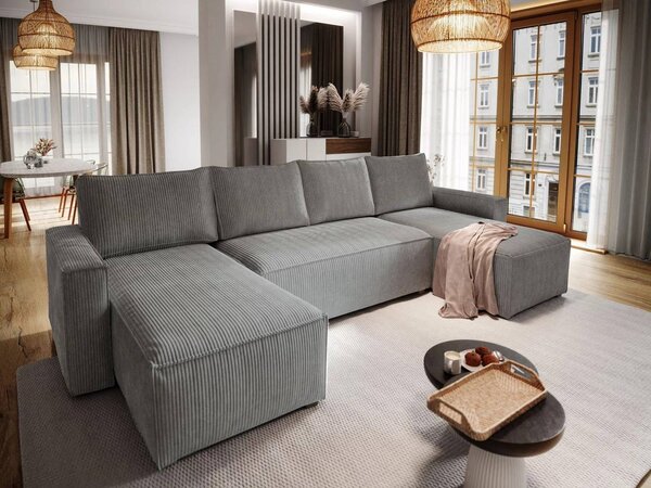 Kutna garnitura u obliku slova U SMART COSARO 295x140 cm, siva