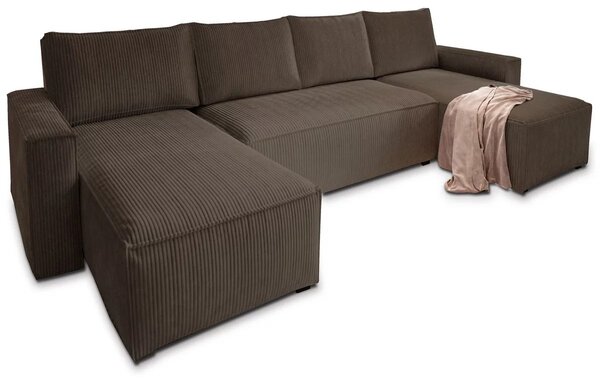Kutna garnitura u obliku slova U SMART COSARO 295x140 cm, tamno smeđa