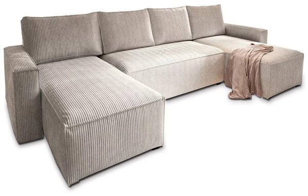 Svjetlobež kutna garnitura u obliku slova U SMART COSARO 295x140 cm