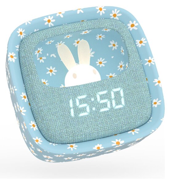 MOB noćna svjetiljka noćna svjetiljka i budilica Billy Clock - Blue Flower Blue