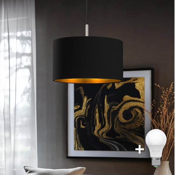 Eglo - LED Luster na sajli TUNJA 1xE27/60W/230V crna