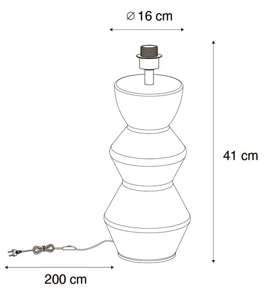 Dizajnerska stolna lampa crna keramika 16 cm bez sjenila - Alisia