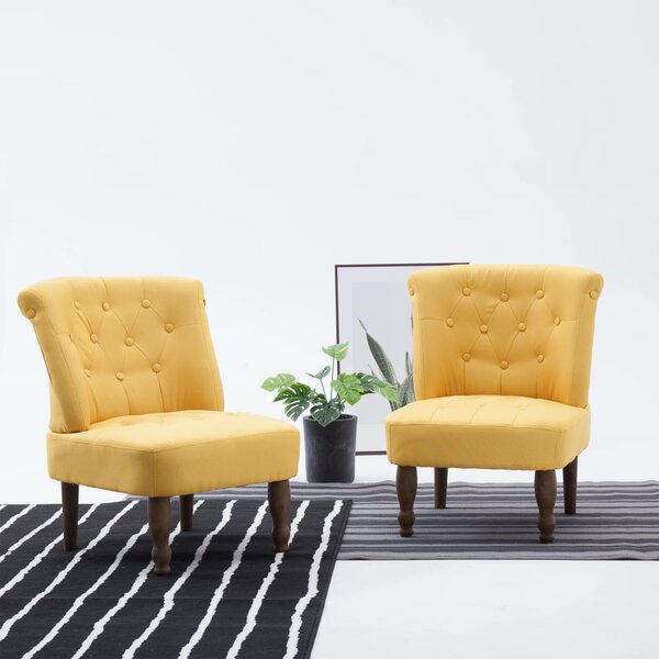 VidaXL Francuske stolice od tkanine 2 kom žute